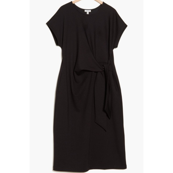 Nordstrom 🫐 Black Midi Plus Size Dress with Tie Waist - Picture 2 of 4